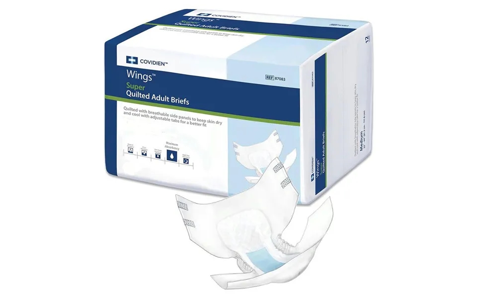 Kendall Wings Super Quilted Adult Brief - Maximum Absorbency