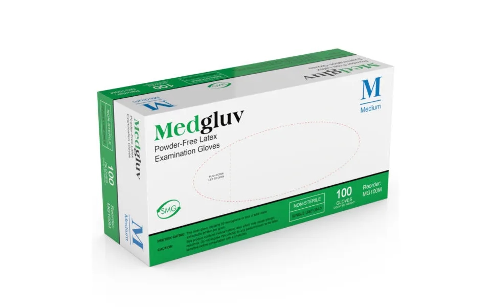 Medgluv Latex Exam Gloves Medium Box Of 100