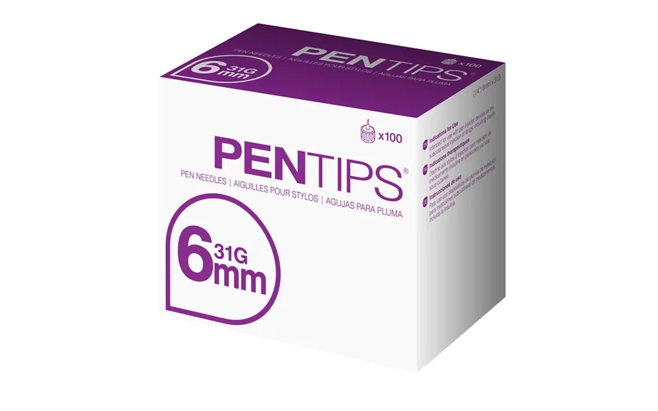 Pentips Pen Needle 31g X 6 Mm 100 Count
