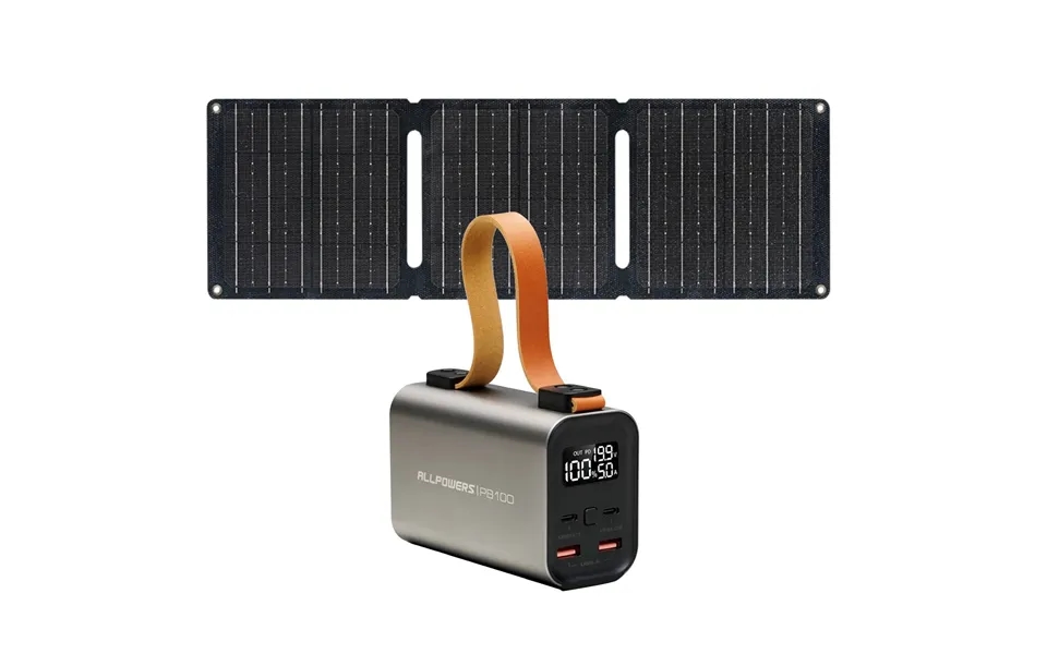 Allpowers Pb100 Portable Power Bank 100w 24000mah With Sp001 5v 21w Solar Panel