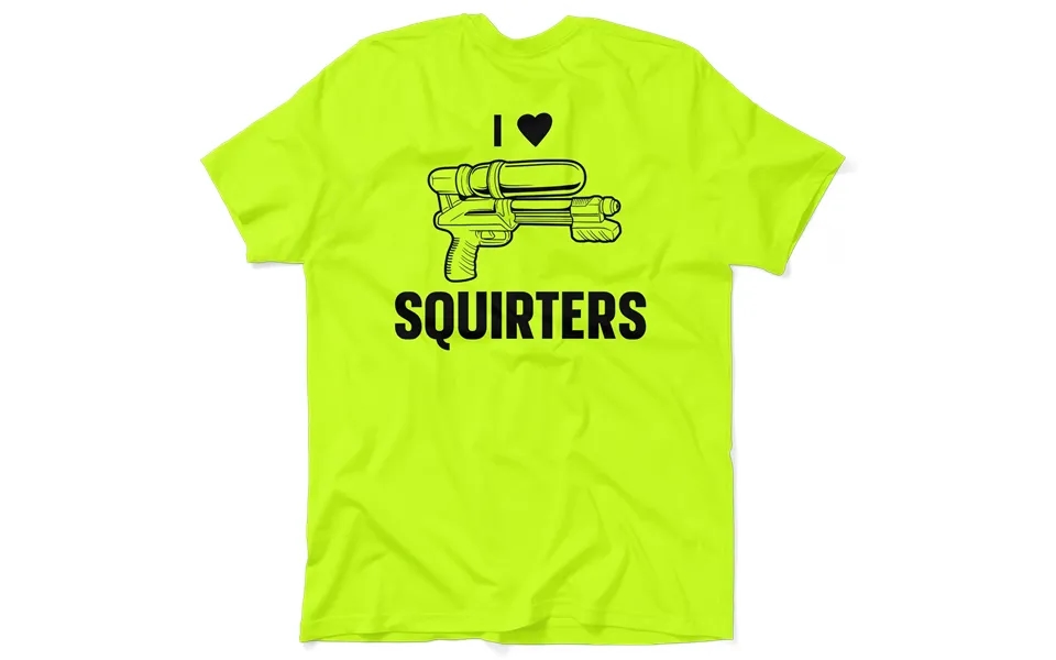 I Love Squirters - Safety Yellow Hi-vis Pocket T-shirt