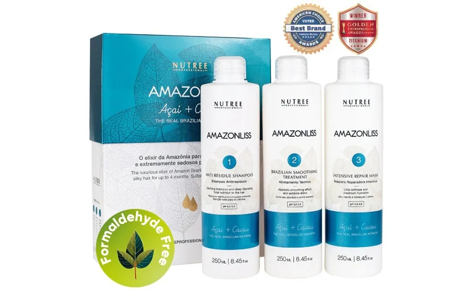 Amazonliss Keratin Treatment Set Hair Straightening 8.45 Fl.oz 250 Ml