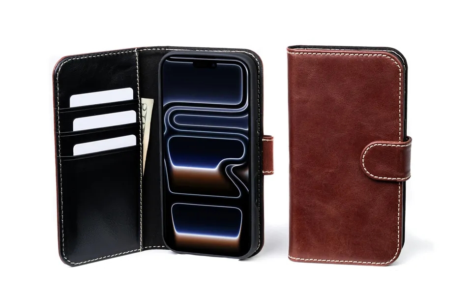 Modern Pocket Book Wallet Case For Iphone 17 Pro - Mahogany