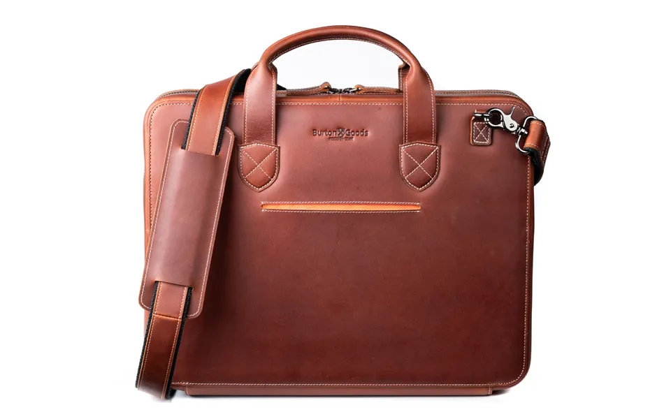 Slim Leather Laptop Briefcase - Small 14