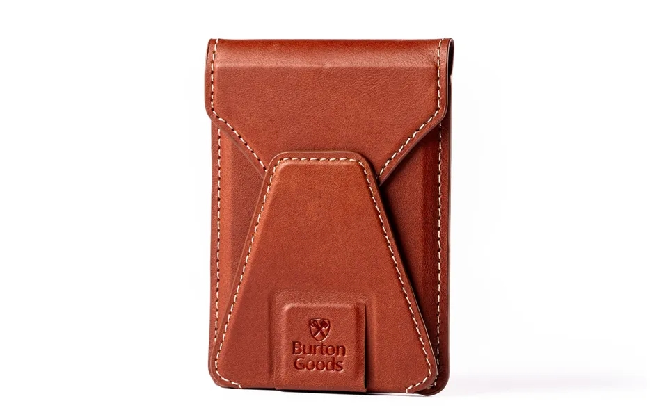 Slim Magsafe Leather Wallet Stand - Deep Amber