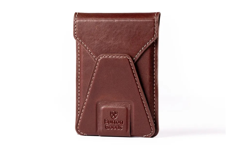 Slim Magsafe Leather Wallet Stand - Mahogany