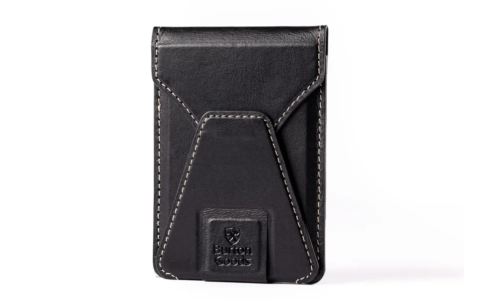 Slim Magsafe Leather Wallet Stand - Onyx Black