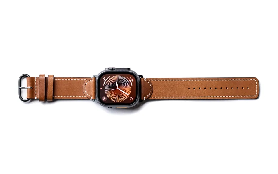 Ultra Leather Band For Apple Watch - Bourbon Black Stainless Steel