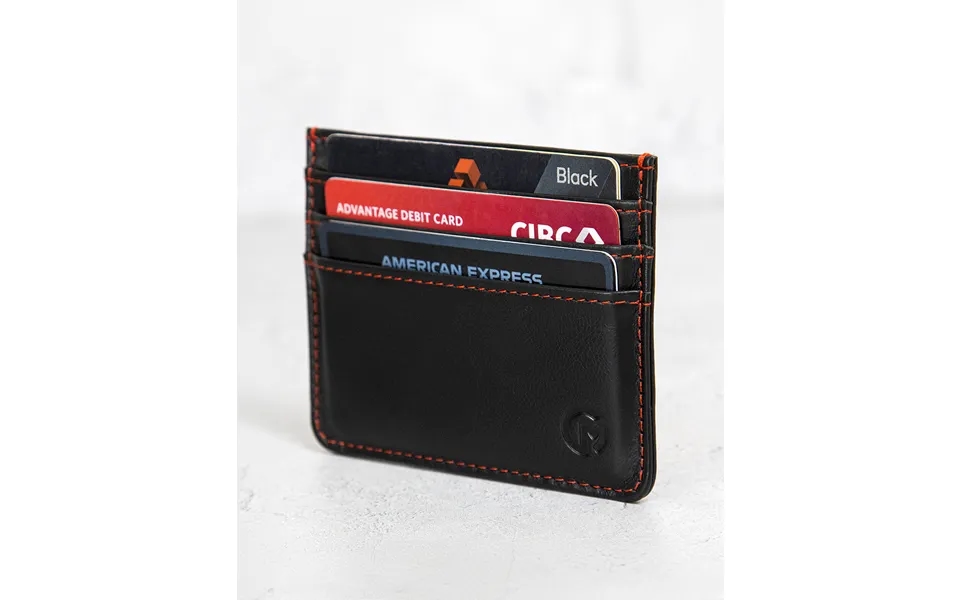 Slim Leather Card Holder - Black