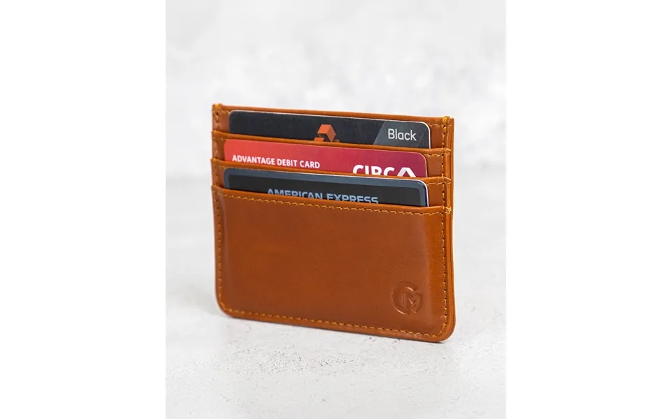 Slim Leather Card Holder - Tan