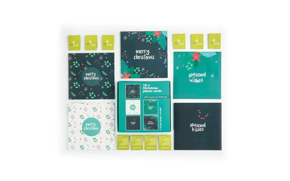 10 Recycled Christmas Cards - 10 Trees Planted Fsc Style Plant Berries