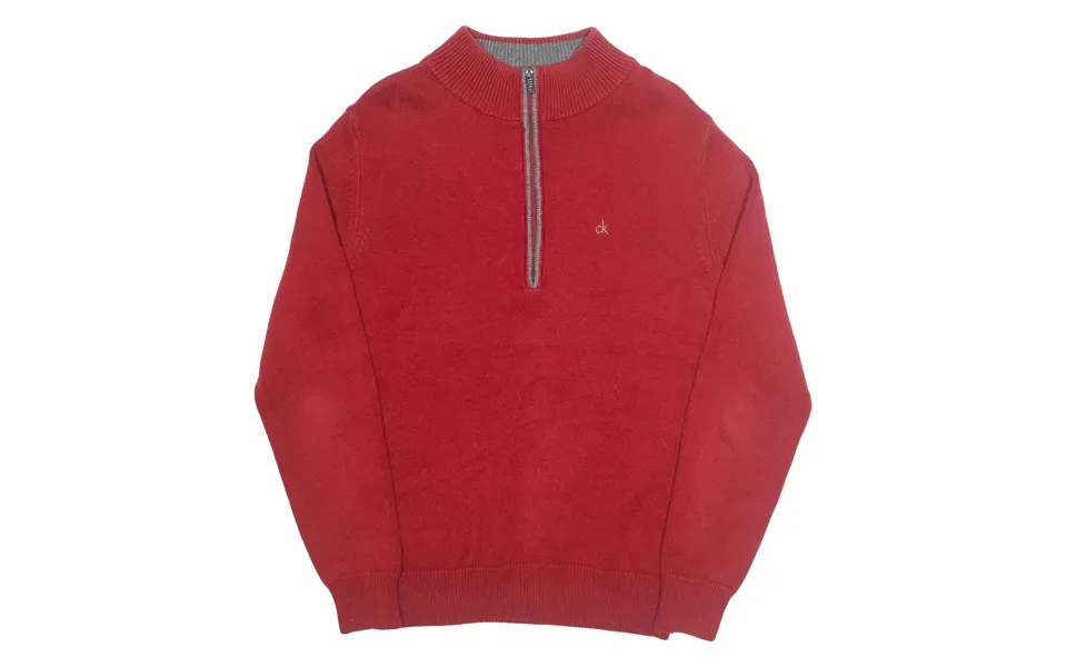 Calvin Klein Golf Mens Jumper Red 1 4 Zip Tight Knit M