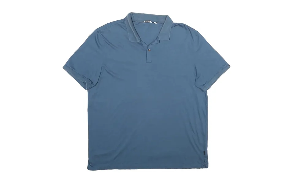 Calvin Klein Mens Blue Short Sleeve Plain Xl Cotton Polo Shirt Casual Basic Tee