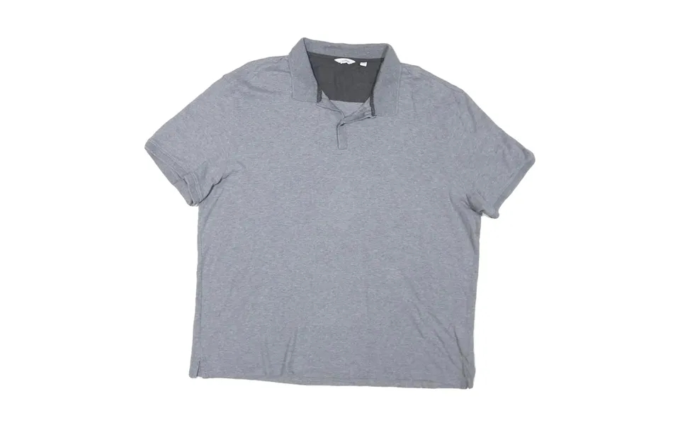 Calvin Klein Mens Grey Short Sleeve Plain 2xl Cotton Blend Polo Shirt