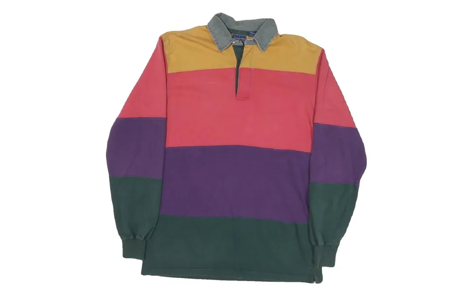 Cambridge Classics Mens Multicolour Long Sleeve Block Stripe Polo Shirt M Cotton