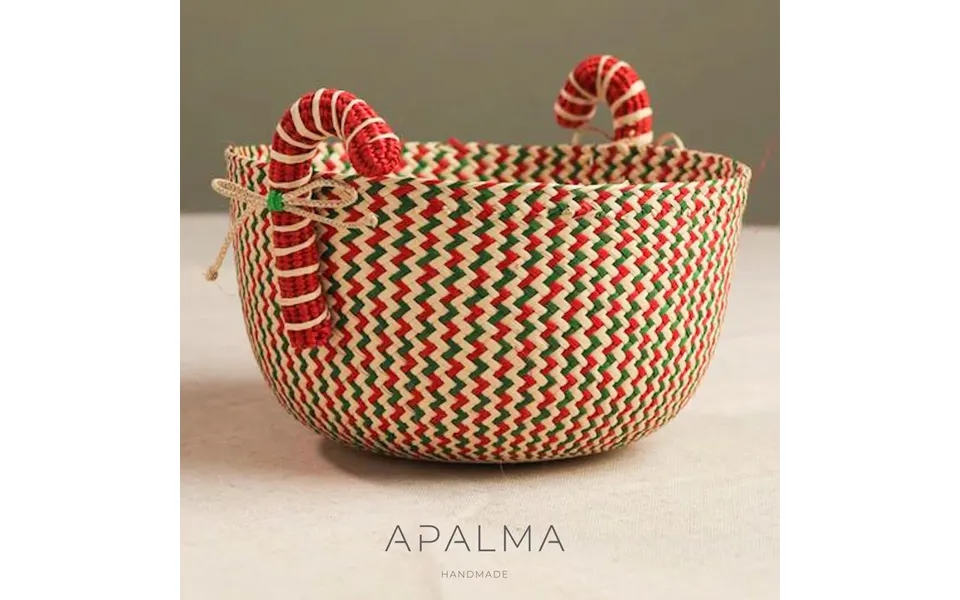 Candy Cane Basket - Handmade Iraca Palm