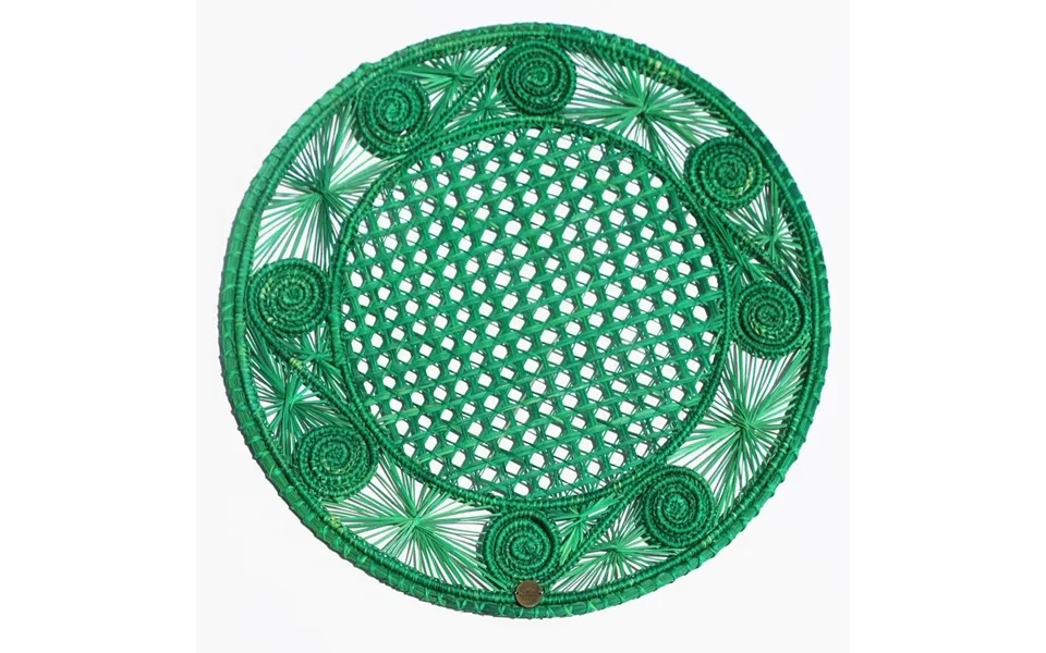 Caracoli Green Placemat - Made Of Natural Palm Primary Color Green
