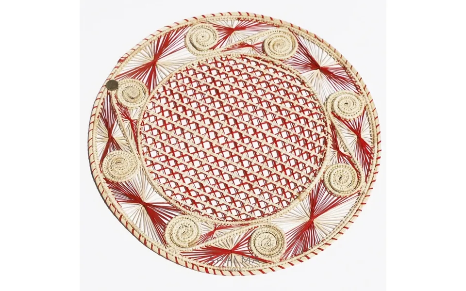 Caracoli Red Iraca Straw Placemats - Pack Of 6