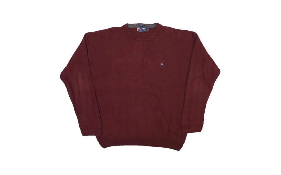 Chaps Ralph Lauren Mens Maroon Plain Crew Neck Basic Knit L Cotton Blend Jumper