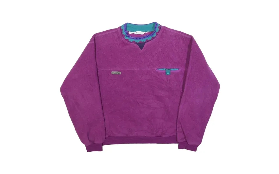 Columbia Womens Purple Patterned Jumper Crew Neck Basic Knit L Outdoor Fleece