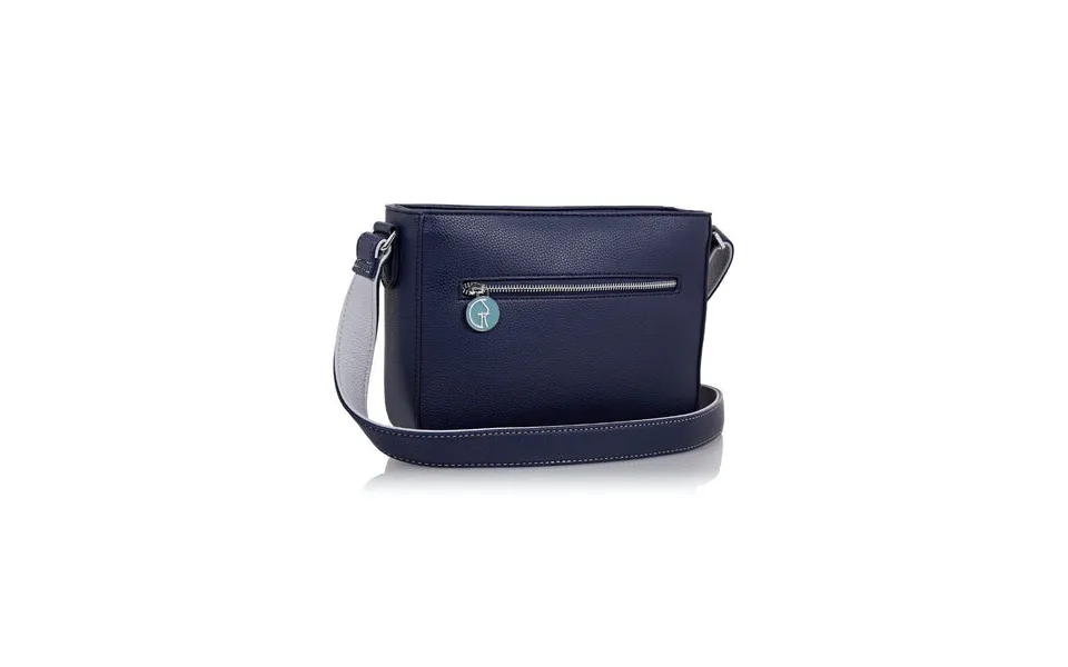 Cross-body Vegan Handbag In Blue & Grey