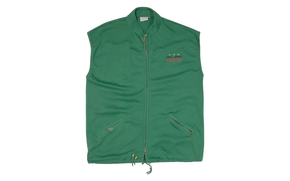 Cybill Sports Sleeveless Mens Track Jacket Green 90s Xl