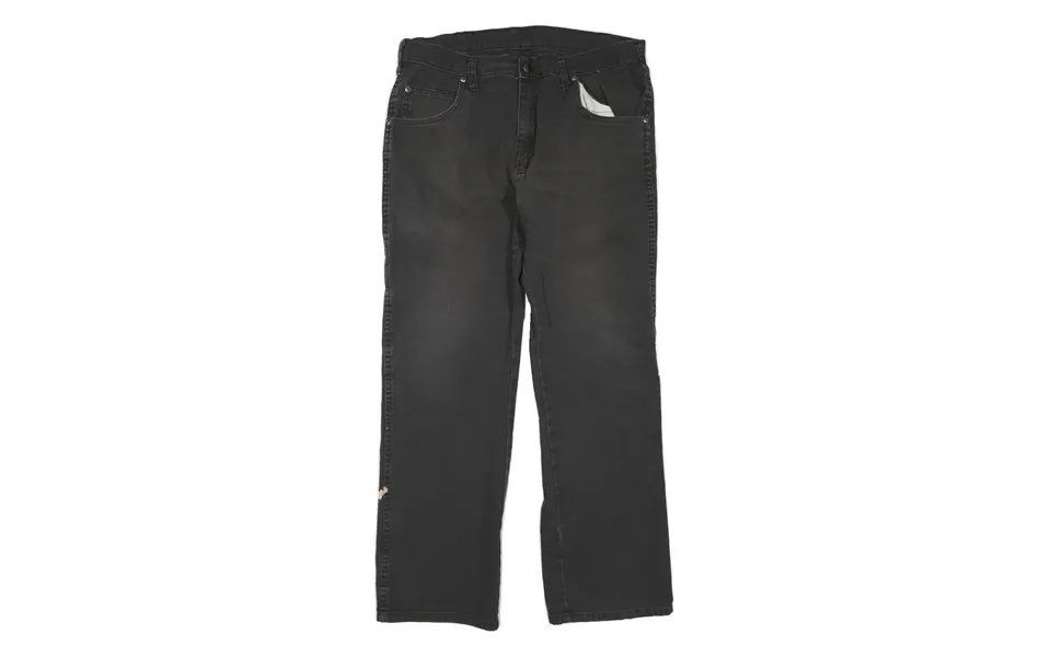 Dickies Womens Regular Fit Straight Black Denim W34 L30 Workwear Zip Jeans