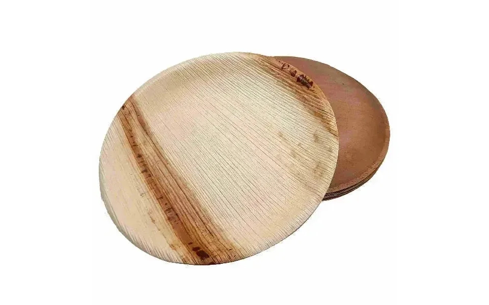 Dtocs Compostable Palm Leaf Plates - 10 Inch Round Pack 50 Usda Certified Biobased Compostable Bamboo Look Dinner, Snack
