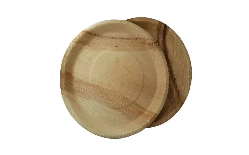 Dtocs Disposable Charcuterie Board - 13 Inch Round 10-25 Pcs Usda Certified Bio-based Palm Leaf Compostable Bamboo Platt