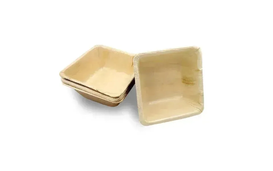 Dtocs Palm Leaf Bowls 5 Inch Square Pack 50 Bamboo Bowl Like Compostable Disposable Bowls For Serving Fruits - Soup