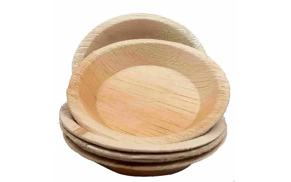 Dtocs Palm Leaf Plates 6 Inch Round Shallow Pack 50 Bamboo Plate Like Compostable Disposable Wedding Plates For Serving