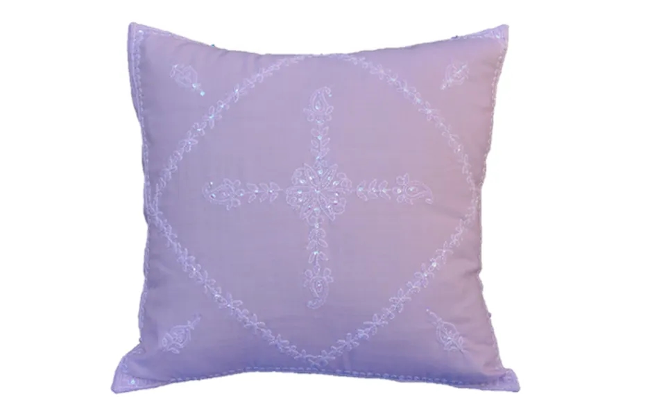 Hand Embroidered Sequins Decorative Lavender Throw Pillow