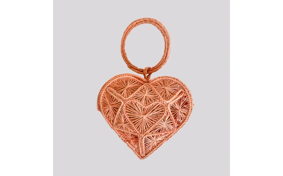 Heart Basket Bag Pink - Straw Bag