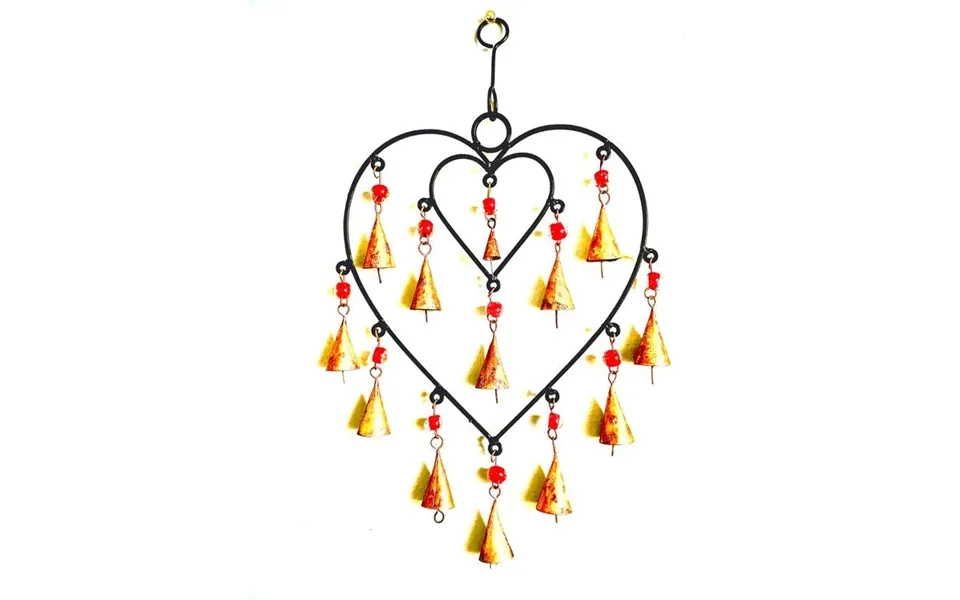 Heart Chime Sacred Space Home Decor Hanging Brass Bells