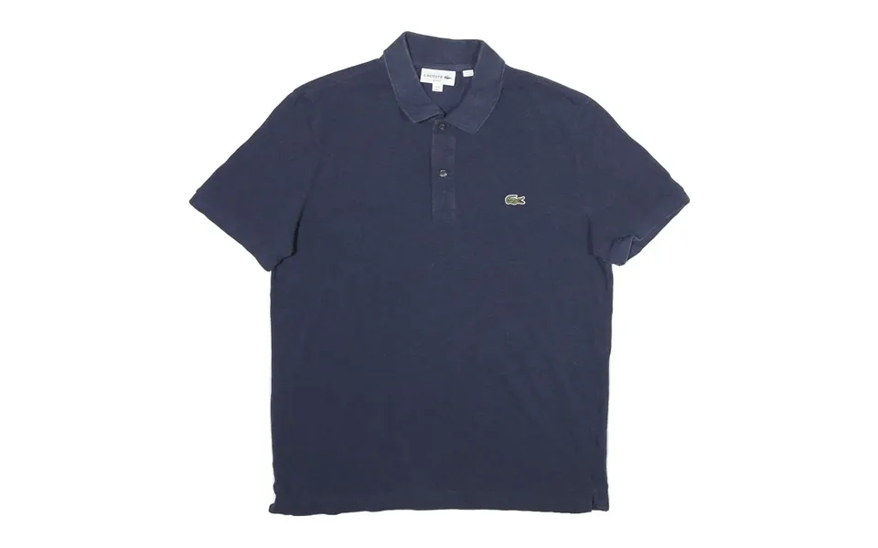 Lacoste Mens Blue Short Sleeve Plain Polo Shirt L Classic Cotton Logo