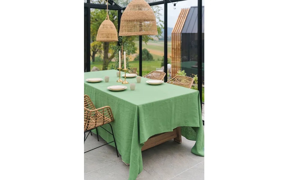 Linen Tablecloth In Matcha Green Size 92x92 235x235 Cm