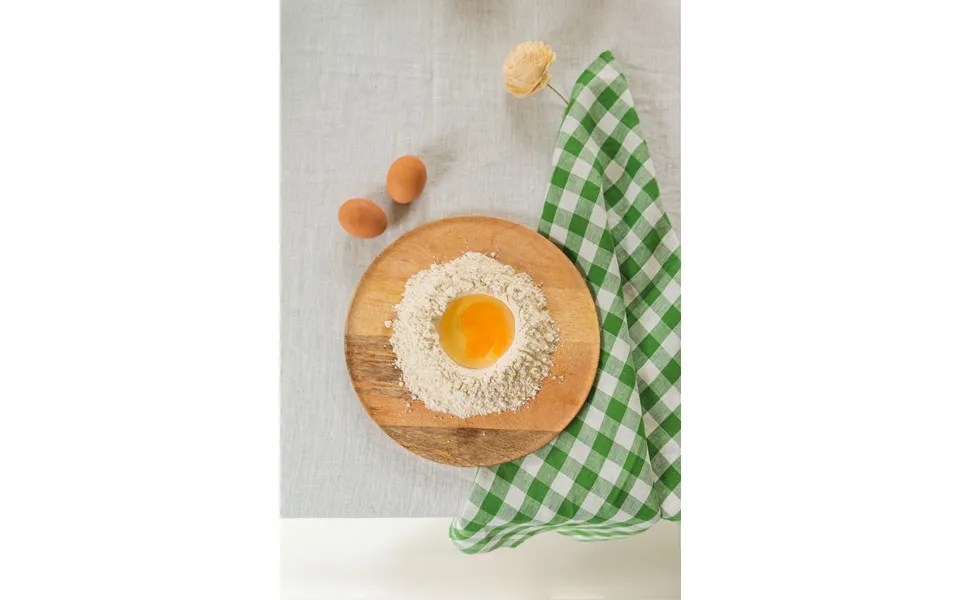 Linen Tea Towel In Green Gingham