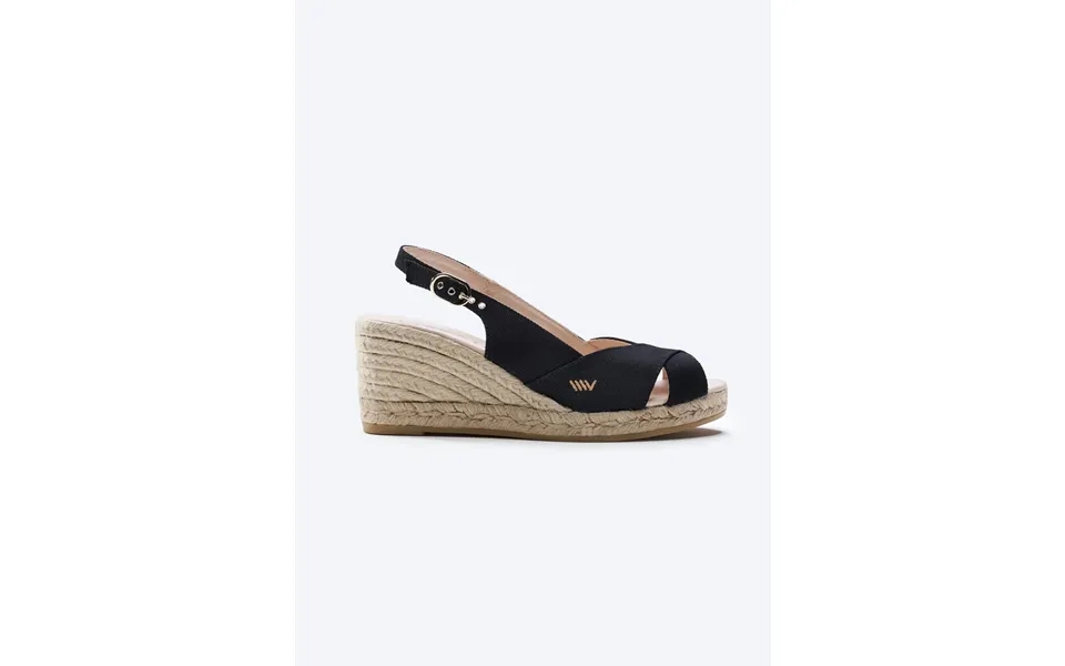 Llansa Canvas Espadrille Sandal Wedges Color Black Size 6.5