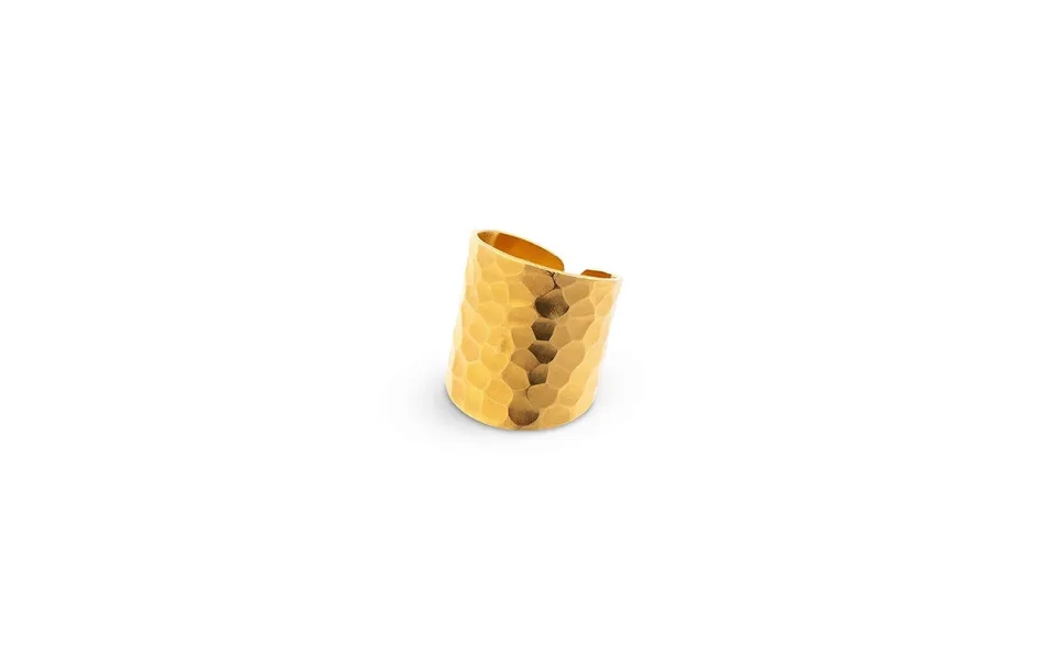 Nudo Gold Long Hammered Ring Adjustable