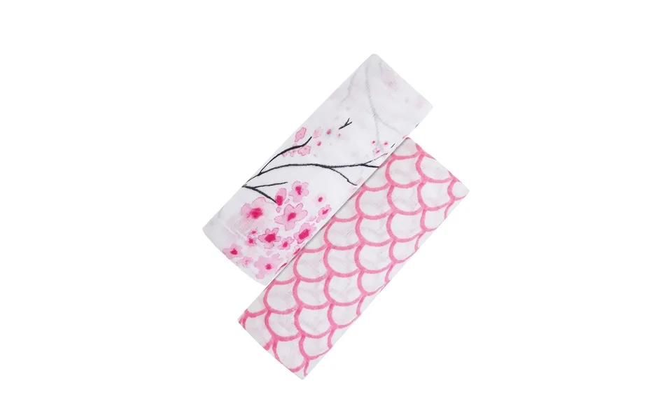 Organic Swaddle Set - Sakura Cherry Blossom & Pink Stripe