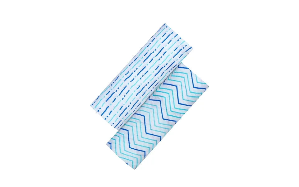 Organic Swaddle Set - Shades Of Blue Chevron & Dotty