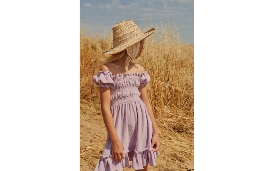 Organic Terry Smocked Girl Dress - Lilac Size 4 Years