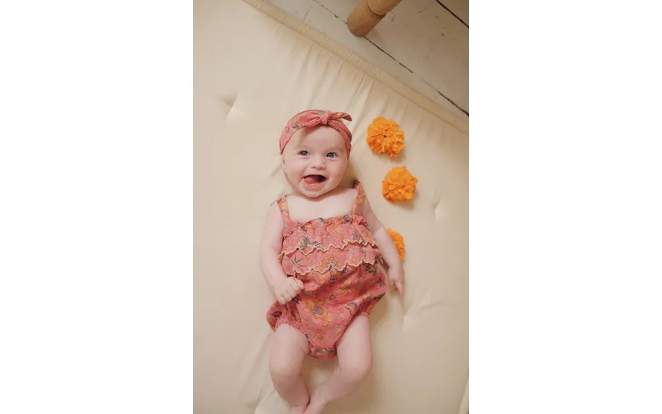 Pink Baby Girl Romper - Bohemian Strawberry Size 3m