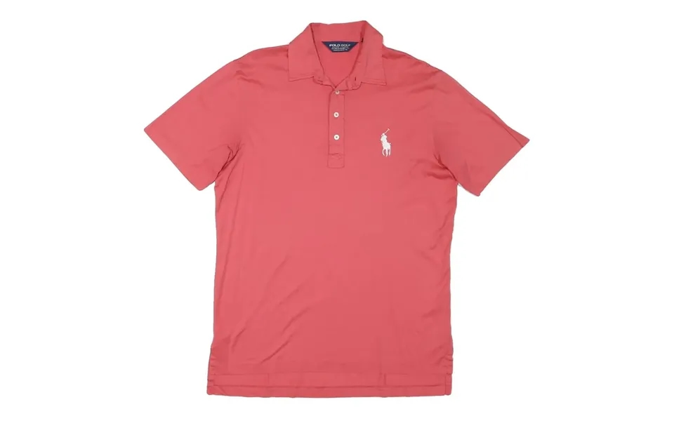 Polo Ralph Lauren Womens Red Short Sleeve Plain M Cotton Blend Polo Shirt