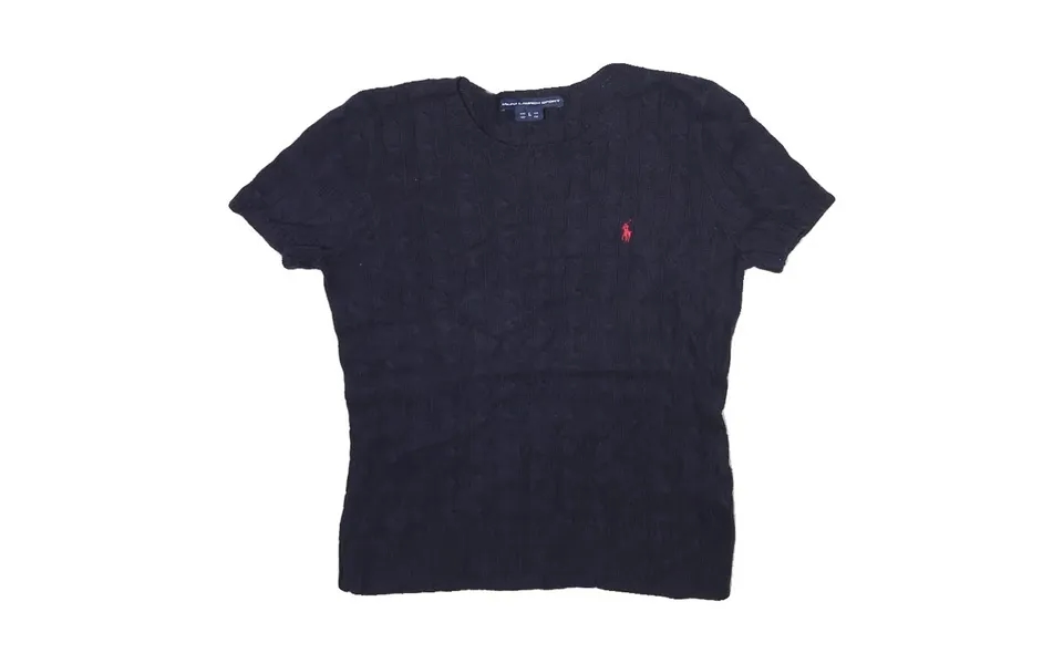 Polo Sport Ralph Lauren Womens Navy Patterned Jumper Crew Neck Cable Knit L