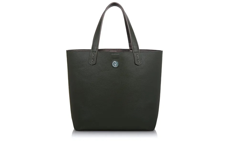 Reversible Vegan Tote In Green & Metallic