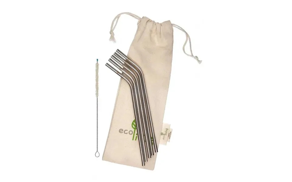 Stainless Steel Bent Drinking Straws With Plastic-free Size 5 Pack