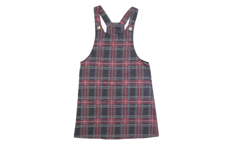Terranova Womens Dungaree Dress Red Check Sleeveless Knee Length S