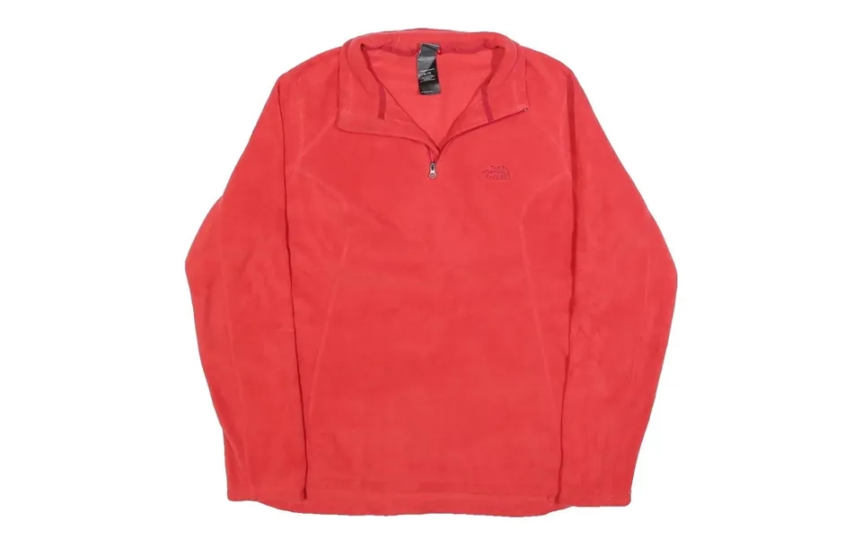 The North Face Womens Red Plain Pullover Jumper Quarter Zip Xl Outdoor Active