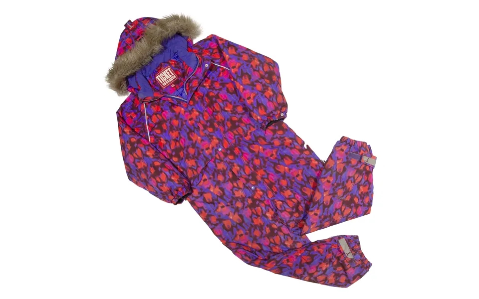 Ticket To Heaven Hooded Boys Ski Suit Blue Crazy Pattern Relaxed 8y W34 L22